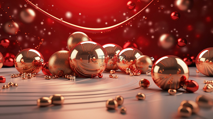 3D 插图中创建的圣诞快乐和新