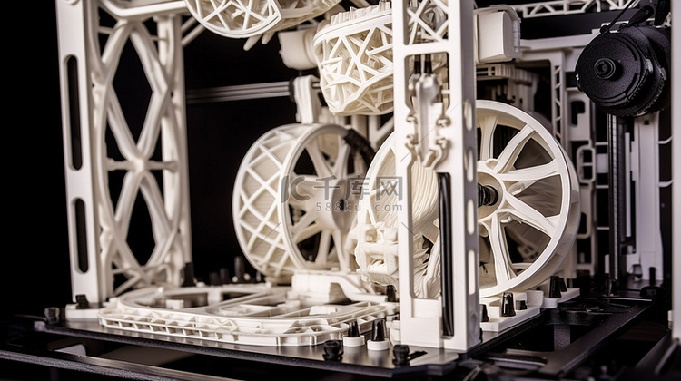 近距离检查 3D 打印机的内部组件