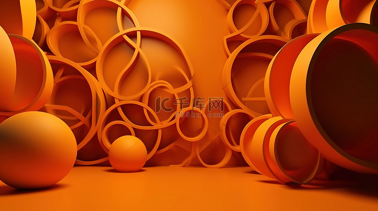 橙色和黄色的抽象几何背景，用于