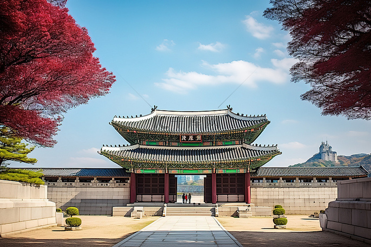韩国雄伟的皇宫庭院