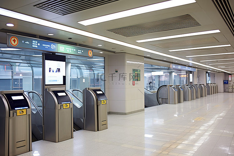 中央设有电视机的“地铁”车站
