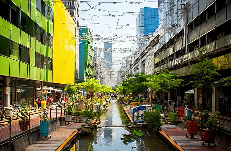 首尔 Barrio 街道的内部景观