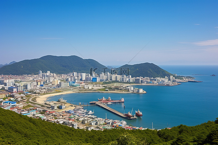 韩国港口城市岩池岛