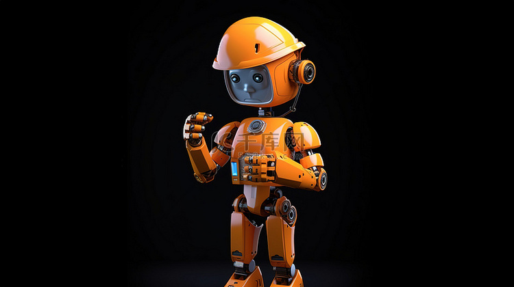 3D 渲染的机器人工程师戴防护