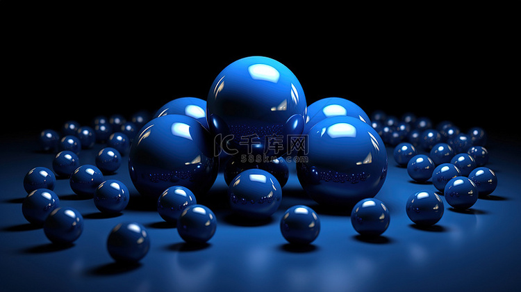 具有 3D 幻觉的迷人体积蓝色球体