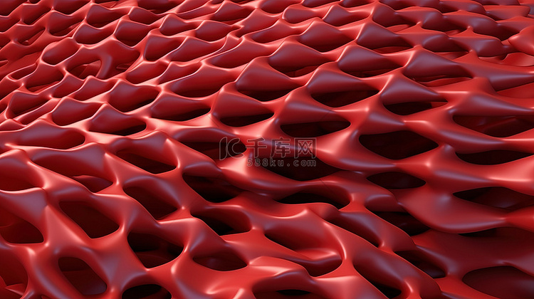 3d 渲染红色网格背景与抽象有