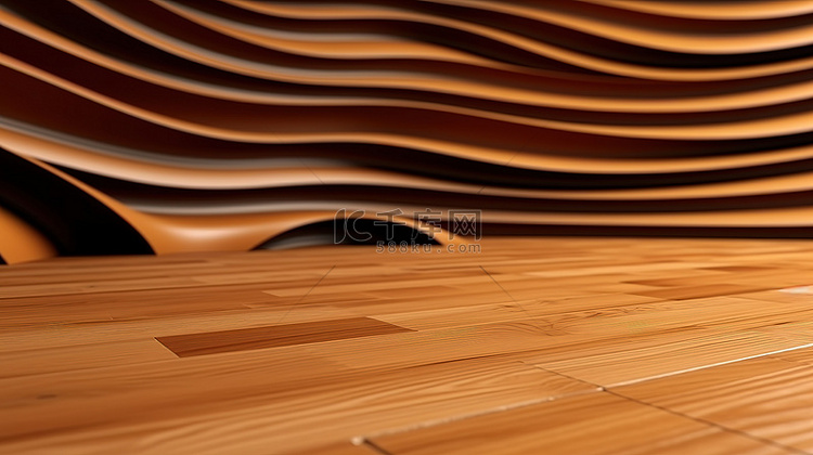 运动中的木板抽象波浪纹理，用于