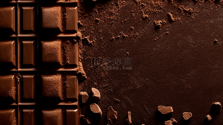 巧克力块巧克力碎商业背景