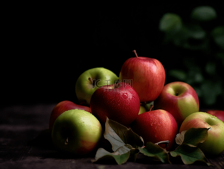 苹果水果摄影广告背景