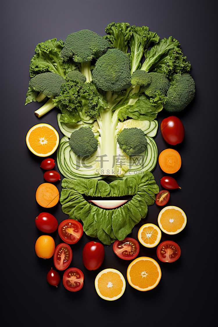 用蔬菜做的脸