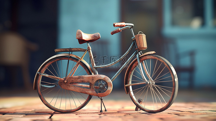 老式自行车 3D 艺术