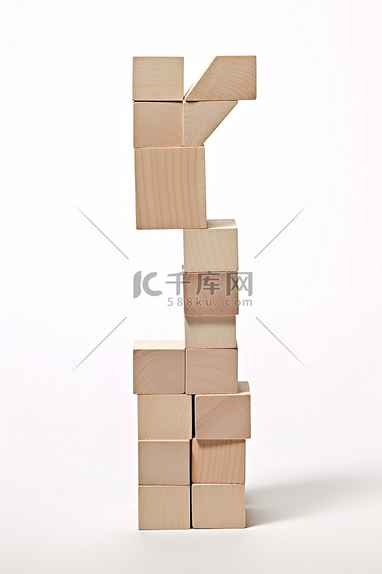 木块排列成字母 k