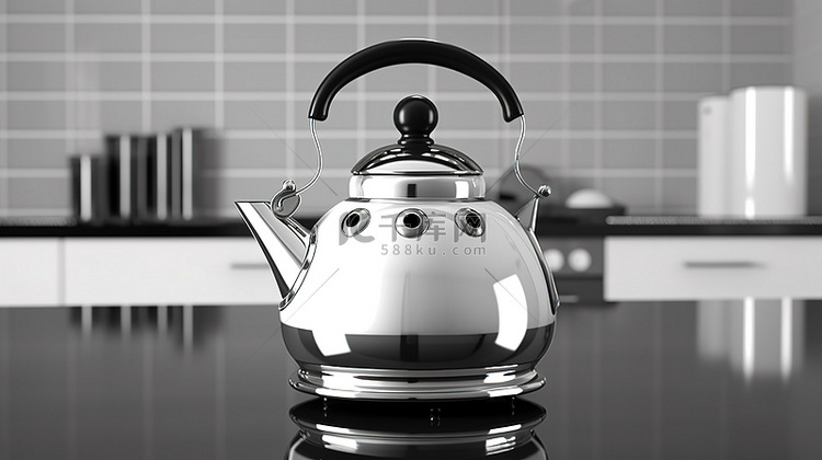 复古风格单色水壶茶壶厨房用具的