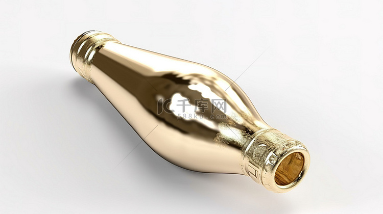 金箔覆盖的香槟或闪闪发光的白葡