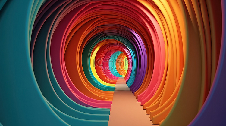 纹理隧道令人惊叹的抽象 3D 