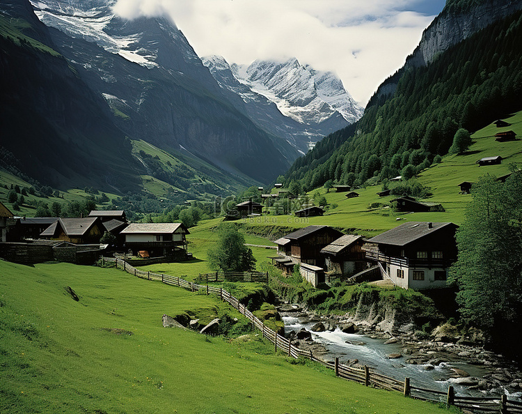 瑞士埃尔伯恩谷的村庄