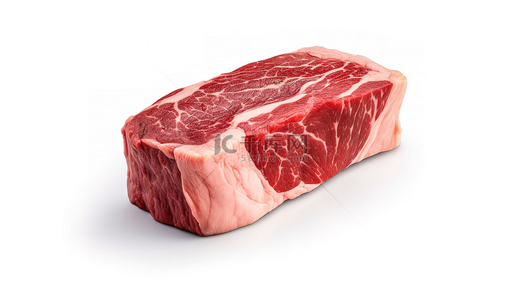 3d 渲染的肉或牛肉的单个孤立