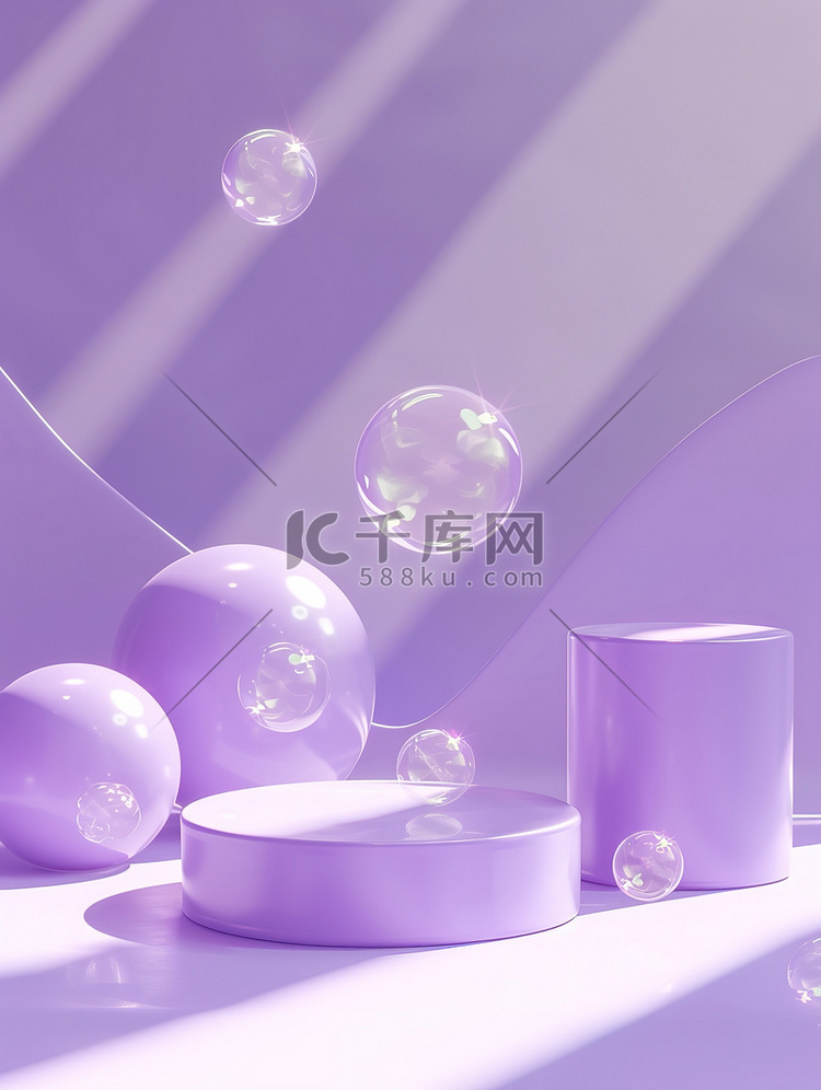 淡紫色展台梦幻泡泡设计图