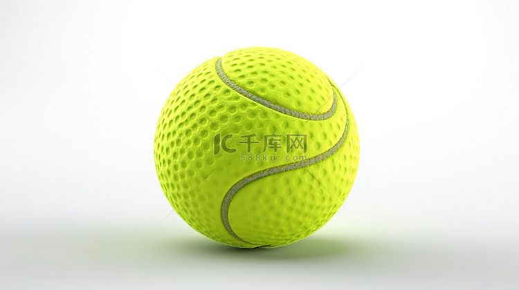 空白白色背景上 3d 渲染中的网球