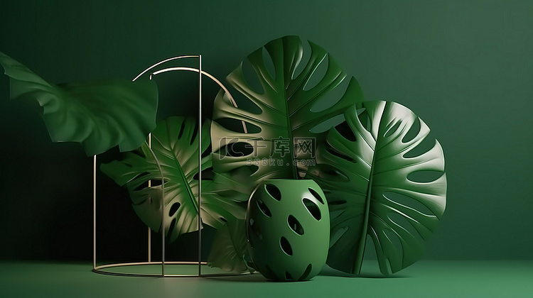 龟背竹叶启发了产品展示的 3D