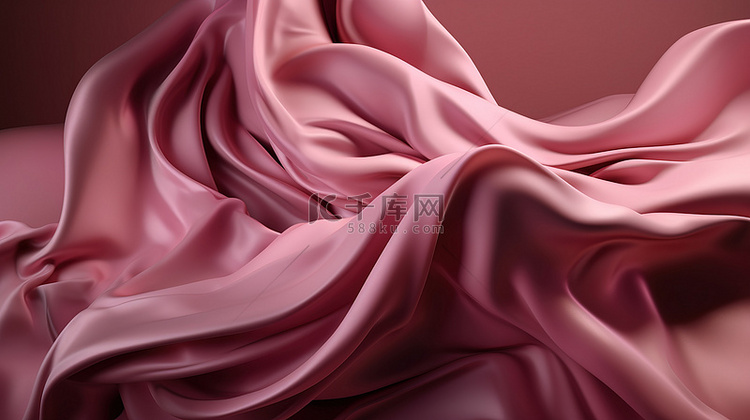 抽象时尚背景粉红色丝绸 3d 渲染
