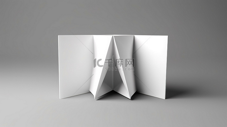 白色背景上的两折传单 两叶折叠