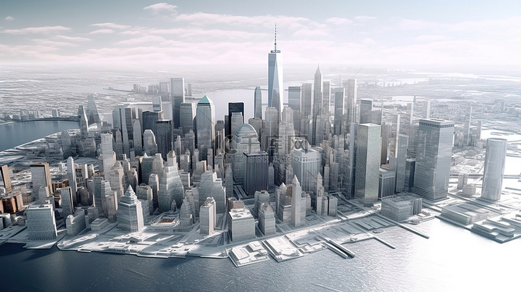 纽约市的 3d 渲染