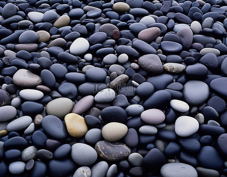 汉堡附近海滩上的鹅卵石
