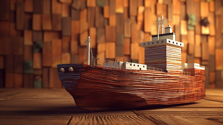 可持续船舶设计 3D 渲染反对