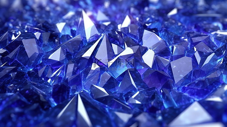装饰 3D 渲染背景的三角形水晶