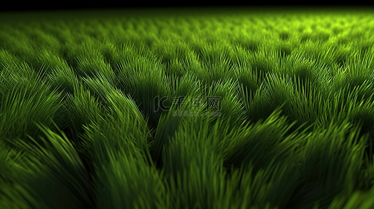 背景 3D 渲染绿草纹理的特写