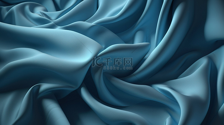 3D 渲染中描绘的蓝色织物
