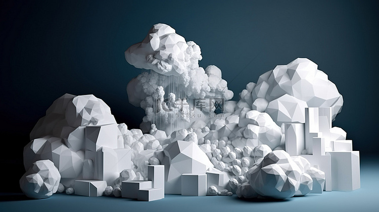 3D模型中白云的排列