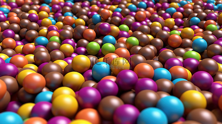 一大堆彩色涂层巧克力糖果的充满