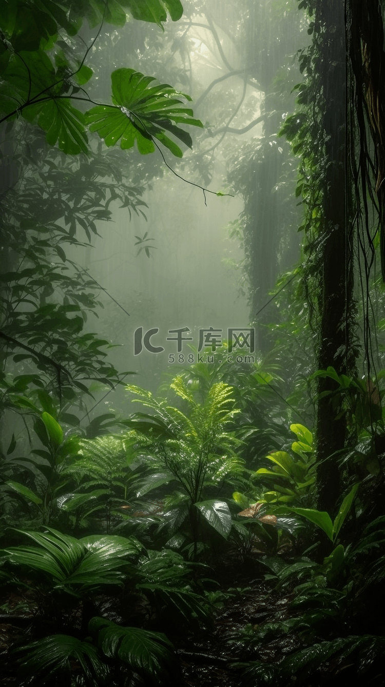 叶子大树植物森林自然风景