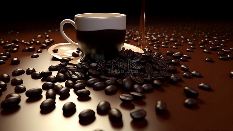 咖啡饮品饮料棕色杯子写实