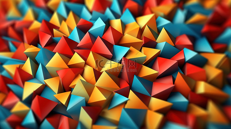 抽象背景的 3d 渲染几何三角