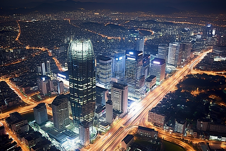 从高楼上看城市夜景