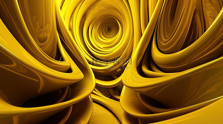 黄色抽象背景 3d 渲染杰作