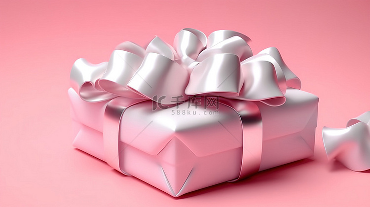 令人惊叹的白色礼品盒，饰有粉红