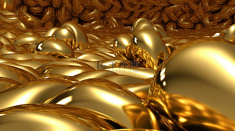 3D 渲染背景，带有奢华的金色