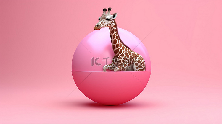 顽皮的长颈鹿在令人惊叹的 3D