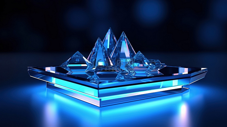 抽象产品展示 3D 渲染中的水
