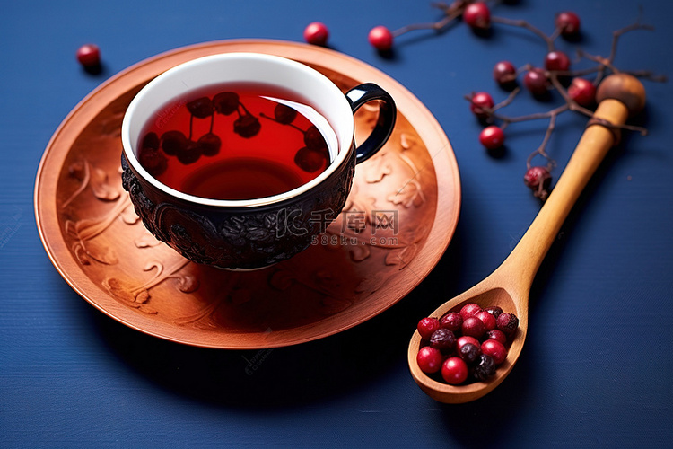 一杯加蔓越莓的茶