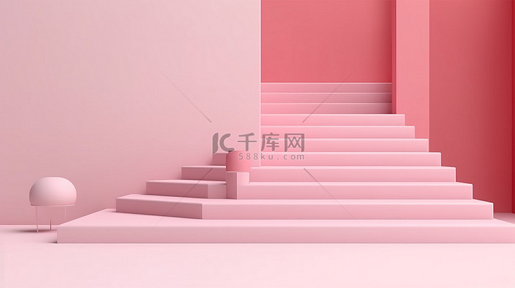 简约柔和的楼梯现代抽象几何 3