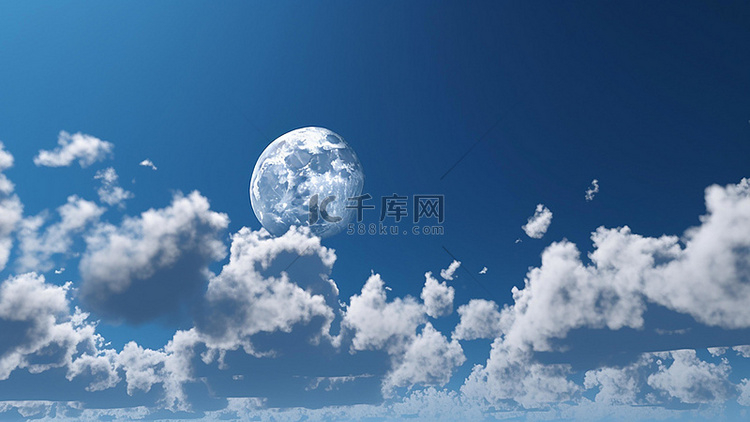 月亮天空星系云层