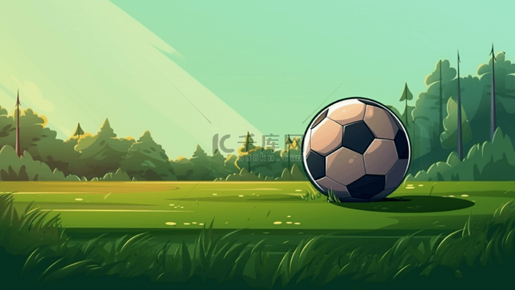 足球草地卡通背景