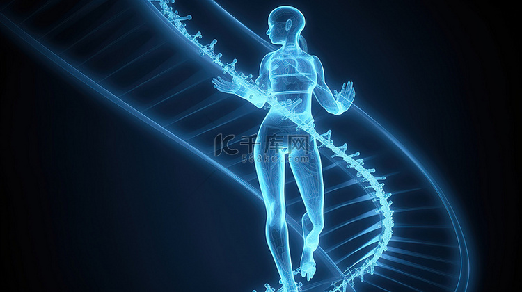 DNA 链通过 3D 女性医学