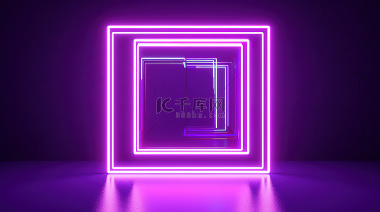 3d 渲染中紫色背景上的白色霓