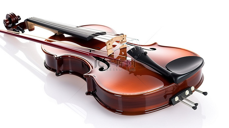 3D 渲染玻璃小提琴，古典风格